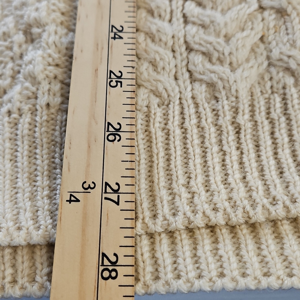 Carraig Donn Made In Ireland 100% Wool Cable Knit Fishermans Cardigan, Sz Medium - Picture 8 of 11